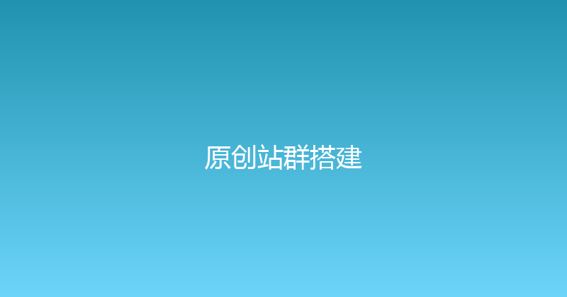 原创站群搭建 封面图