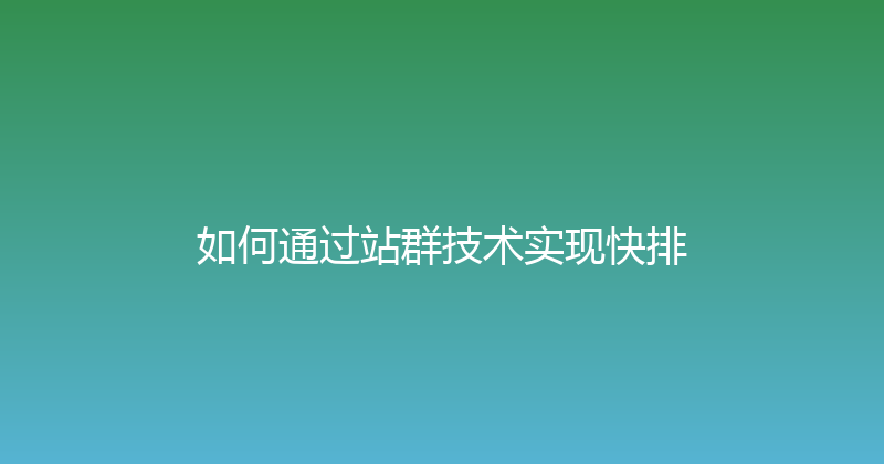 如何通过站群技术实现快排 封面图