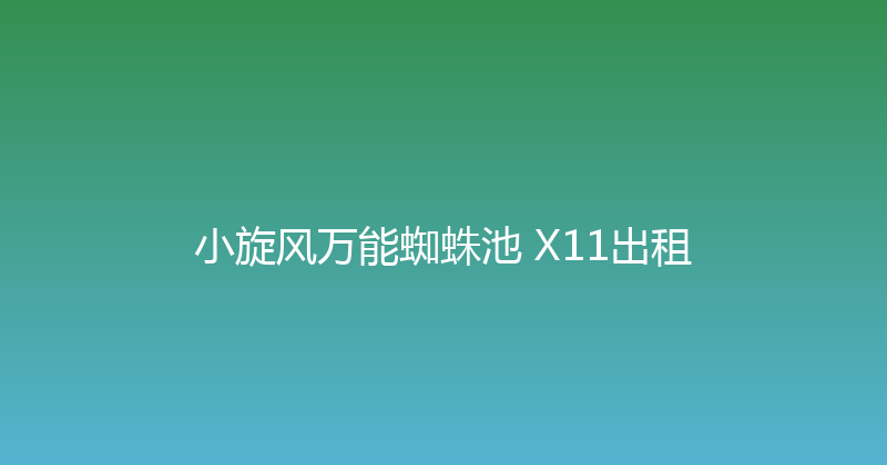 小旋风万能蜘蛛池 X11出租 封面图