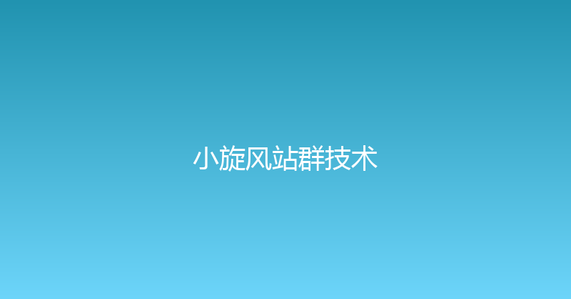 小旋风站群技术 封面图