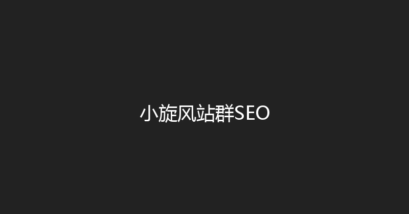 小旋风站群SEO 封面图