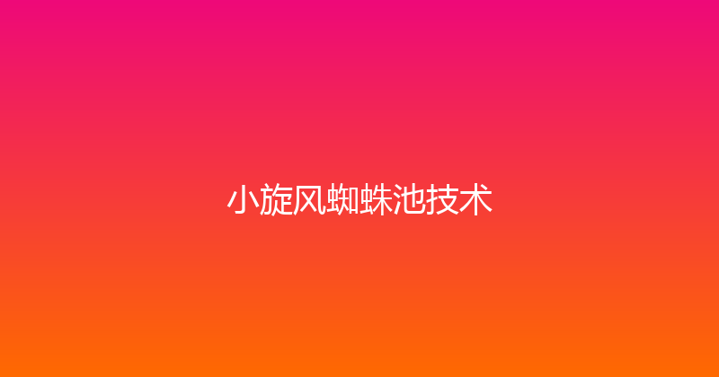 小旋风蜘蛛池技术 封面图