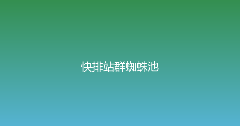 快排站群蜘蛛池 封面图