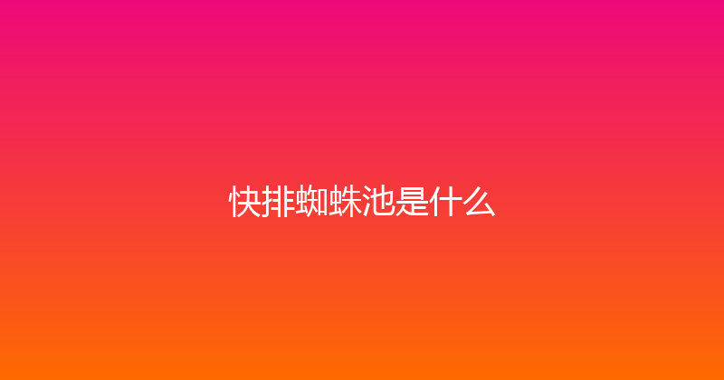 快排蜘蛛池是什么 封面图