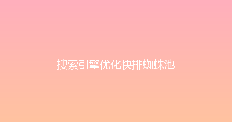 搜索引擎优化快排蜘蛛池 封面图