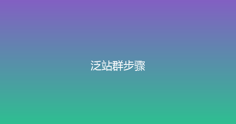 泛站群步骤 封面图