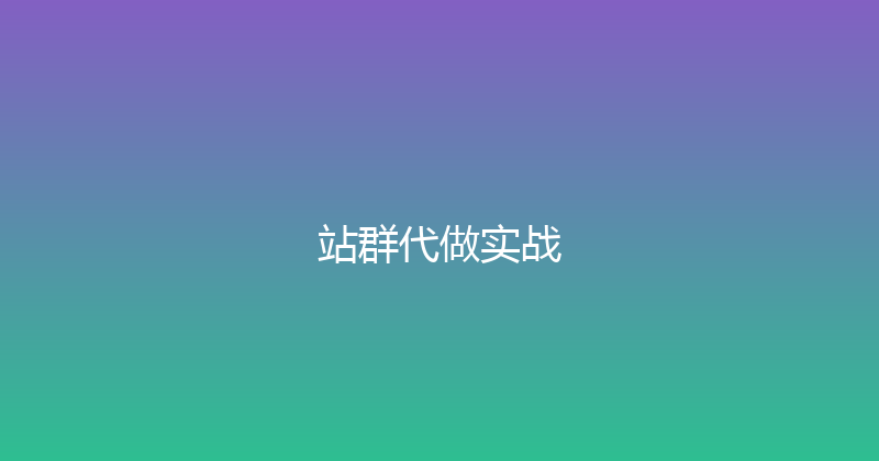 站群代做实战 封面图