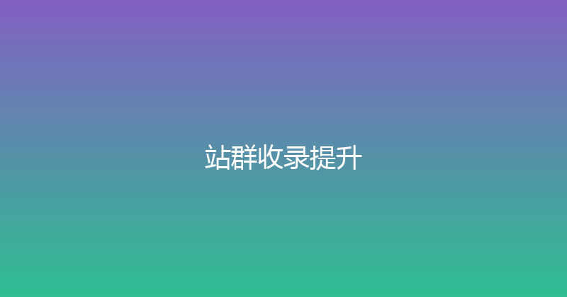 站群收录提升 封面图