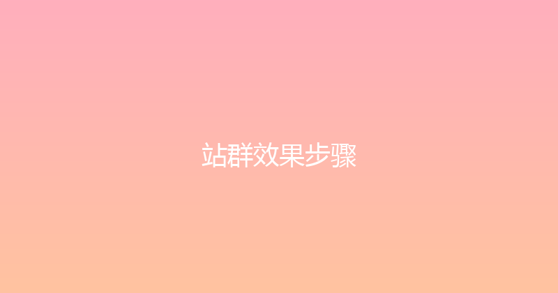 站群效果步骤 封面图
