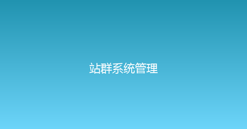 站群系统管理 封面图