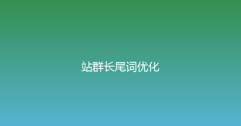 站群长尾词优化 封面图