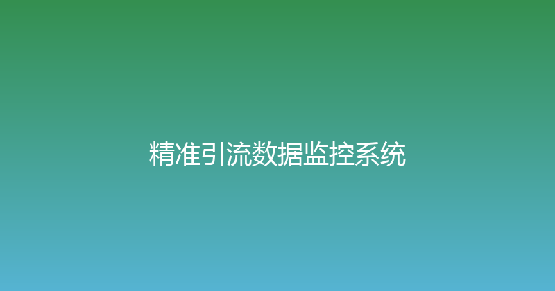 精准引流数据监控系统 封面图