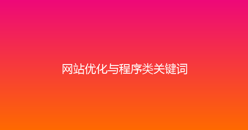 网站优化与程序类关键词 封面图