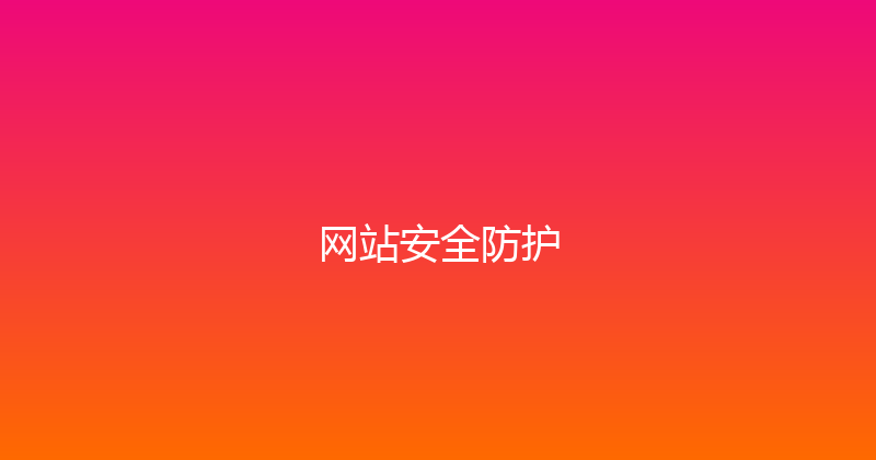 网站安全防护 封面图