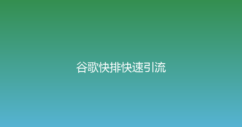 谷歌快排快速引流 封面图