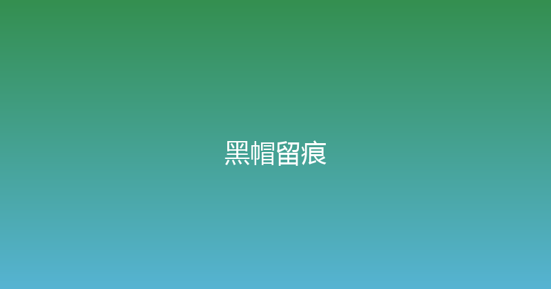 黑帽留痕 封面图