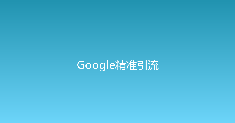 Google精准引流 封面图