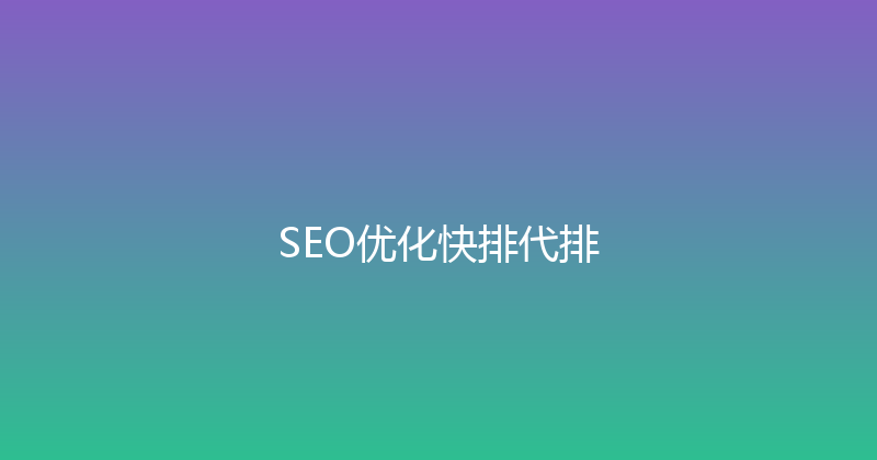 SEO优化快排代排 封面图