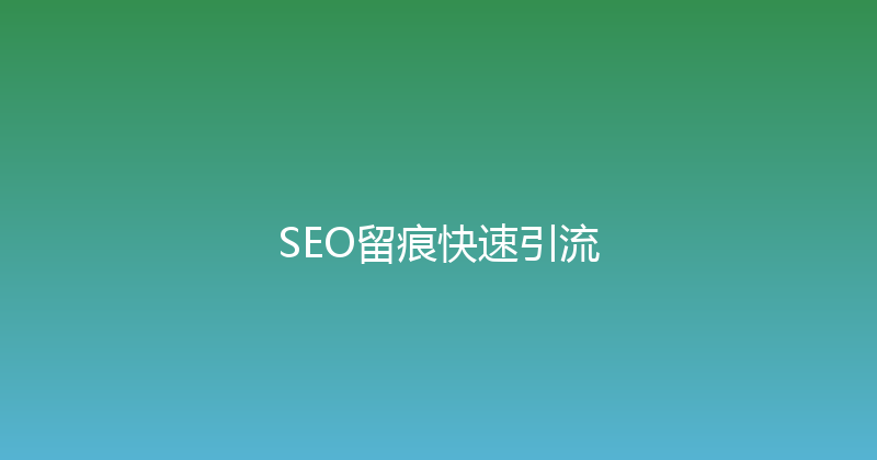 SEO留痕快速引流 封面图